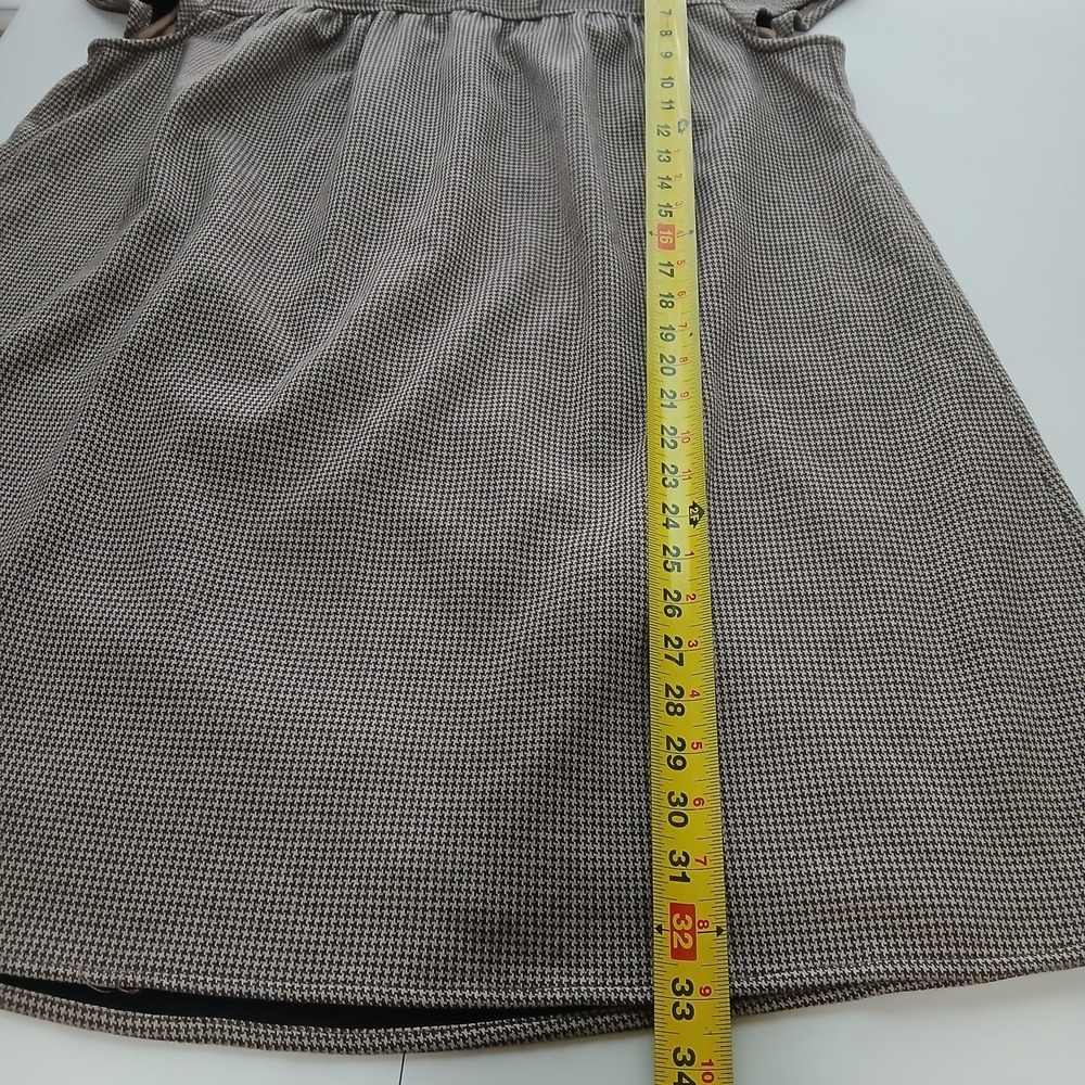 CIDER Babydoll Mini Dress Houndstooth Peter Pan Collar Brown Plaid Smock Size XL - Picture 10 of 12